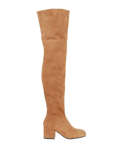 Marni Suede Boots In Camel Colour