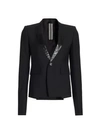 Rick Owens Soft Wool-blend Blazer In Black