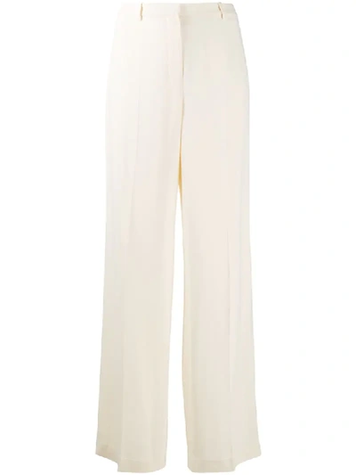 Theory Trousers In Wide Cr&ecirc;pe In Ivory