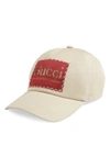 GUCCI LA SAISON LOGO LABEL DRILL BASEBALL CAP,6270434HK02