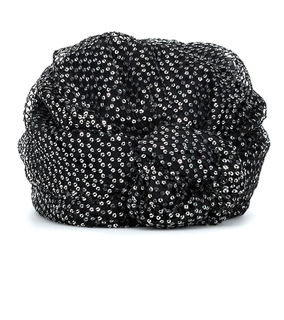 Maison Michel Hiromi Sequined Turban In Black