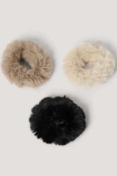 Na-kd 3-pack Fake Fur Scrunchies - Multicolor In Mixed