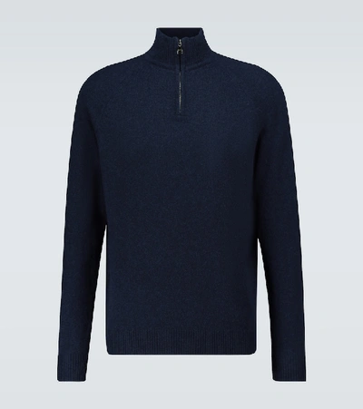 Derek Rose Cashmere Half-zipped Sweater In Color<lsn_delimiter>midnight