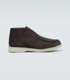 LORO PIANA SUEDE OPEN WALK ANKLE BOOTS,P00497148