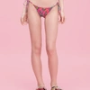 La Doublej Triangle Bikini Bottom In Dragon Flower Fucsia