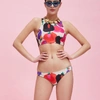 La Doublej Swim Halter In Poppy