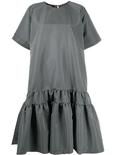 Rochas Flared Midi Dress In Grey
