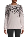 Saks Fifth Avenue Cascading Leopard-print Cashmere Sweater In Drift Wood