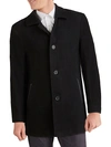 Cole Haan Men's Melton Classic-fit Topcoat In Black