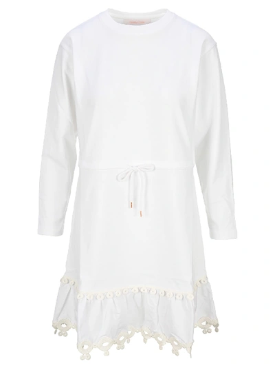 See By Chloé See By Chloe Casual T-shirt Allure Mini Dress In Powder White