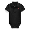 Polo Ralph Lauren Babies' Cotton Mesh Polo Bodysuit In Polo Black