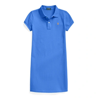Polo Ralph Lauren Cotton Mesh Polo Dress In New Iris Blue/c2427