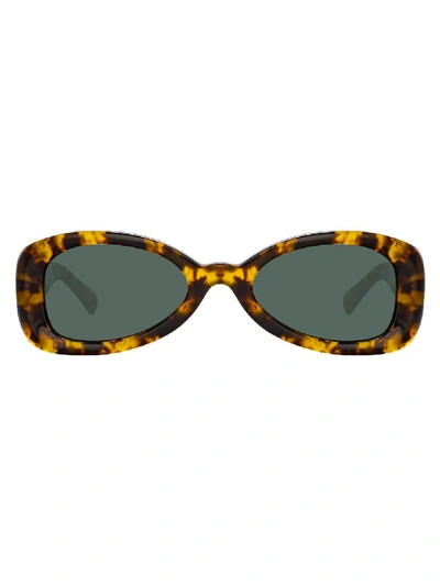 Linda Farrow Tortoiseshell Oval Tinted Sunglasses In Brown