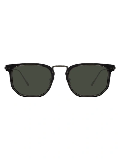 Linda Farrow Black Saul Rectangular Sunglasses