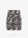 Attico Virgi Python-print Cotton Miniskirt In Grey