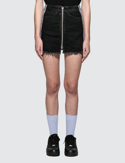 Marcelo Burlon County Of Milan Cross Tape Denim Skirt In Black