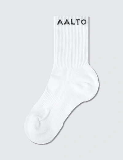 Aalto Sport Logo Socks In White
