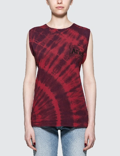 Aries Twisted Tie Dye Vest In Red