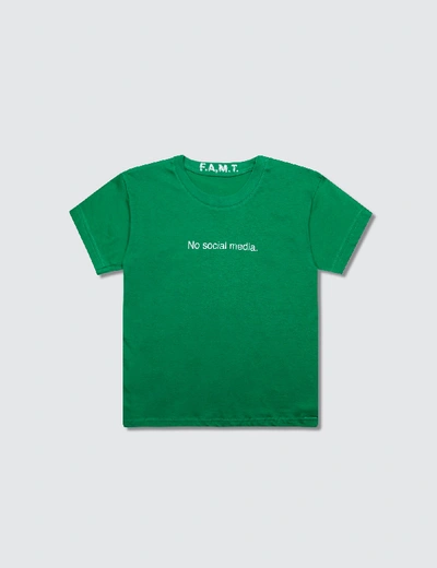 Famt Kids' No Social Media. Short-sleeve T-shirt In Green