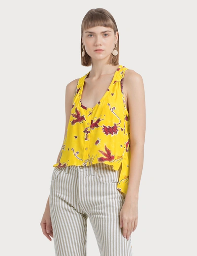 Loewe Paula Birds Tank Top In Yellow