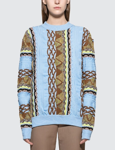 Aalto Coogi Knitted Pullover In Straight Fit In Blue