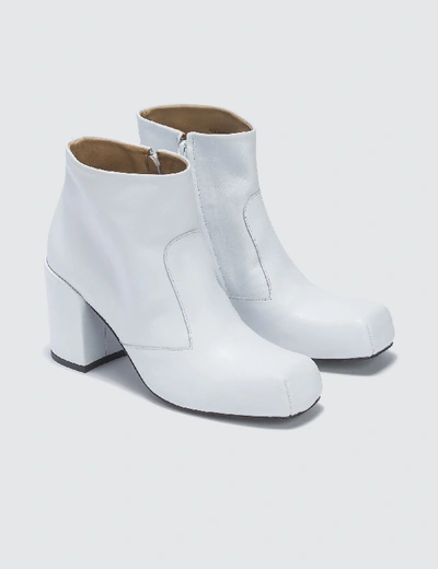 Aalto 70mm Leather Ankle Boots In White