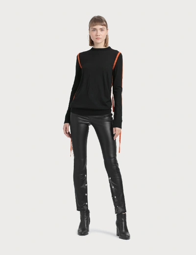 Loewe Lambskin Leather Leggings In Black