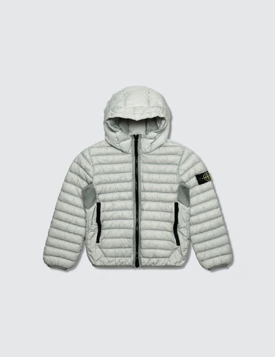 Stone Island Hooded Puffer Infant Jacket In Grey