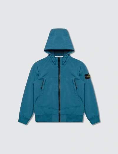 Stone Island Hooded Zip Jacket (infant) In Blue