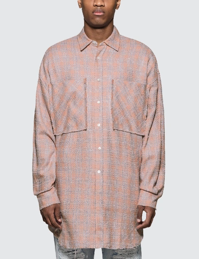 Faith Connexion Tweed Overshirt In Pink