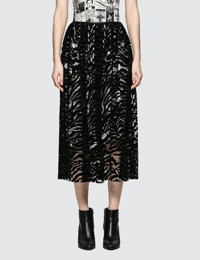 Ashley Williams Flock Skirt In Black