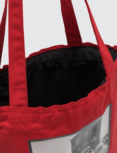 Geo Canvas Tote Bag In Red