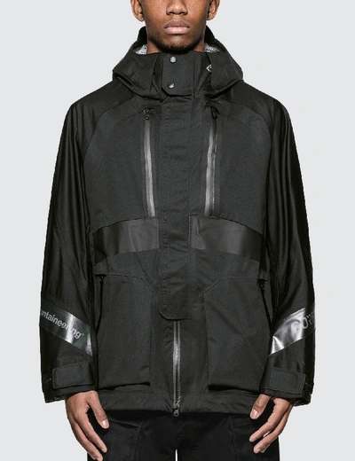 White Mountaineering Gore-tex Contrasted Mountain Parka In Black