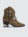 TOGA WESTERN HARNESS SUEDE BOOTS