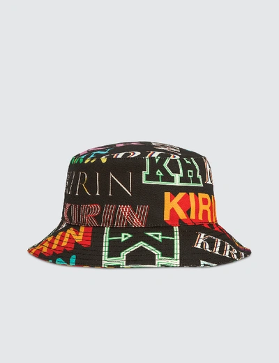 Kirin Printed Cotton Denim Bucket Hat In Black