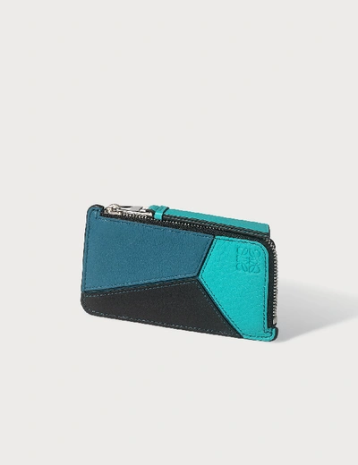 Loewe Puzzle Coin Cardholder In Blue