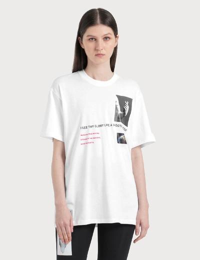 Burberry Montage Print Cotton Oversized T-shirt In White