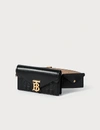 BURBERRY BELTED QUILTED LAMBSKIN TB ENVELOPE CLUTCH