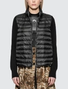 MONCLER DOWN JACKET WITH KNITTED SLEEVES
