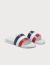 Moncler Basile Rubber Slide Sandals In White