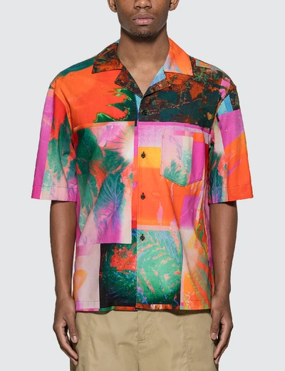 Acne Studios Abstract Botanical Print Shirt In Pink