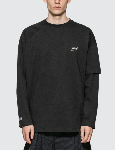 ADERERROR アーダーエラー Cosmos Logo LS Tee Ader Error Cosmos Logo Long Sleeve T-shirt In Black | ModeSens