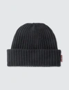 BURBERRY ICON STRIPE TRIM RIB KNIT CASHMERE BEANIE