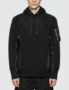Sacai Sponge Sweat X Nylon Twill Hoodie In Black