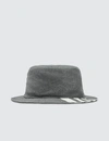 Thom Browne Navy Wool Classic 4-bar Bucket Hat In Blue