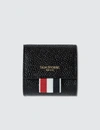 THOM BROWNE SMALL COIN CASE / AIRPODS CASE IN PEBBLE GRAIN