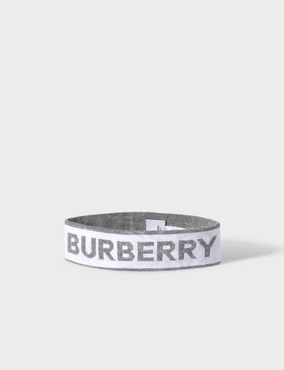 Burberry Logo Intarsia Wool Blend Headband In White