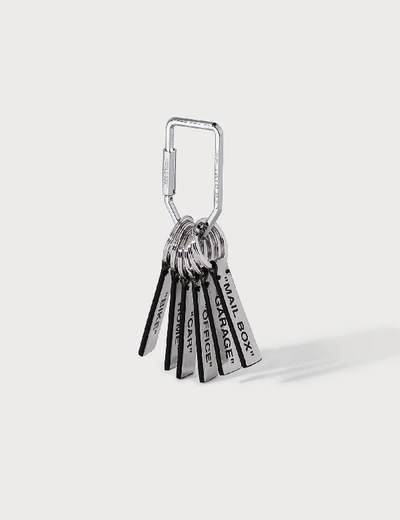 Off-white Label Keyring In Silver
