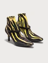 Marine Serre Black & Yellow Jersey Sock Ankle Heel Boots In Black