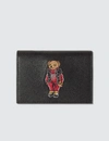 POLO RALPH LAUREN BLACK EMBROIDERED POLO BEAR CARD HOLDER